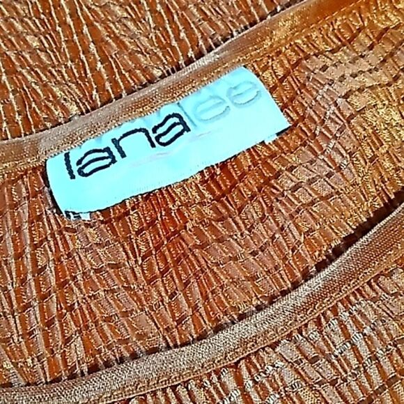 gold shimmer retro stretch top - Picture 4 of 9